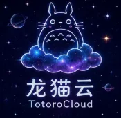 龙猫云品牌插画,霓虹夜景风格